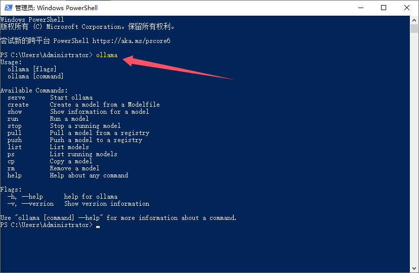 打开管理员：Windows powerShell 运行框